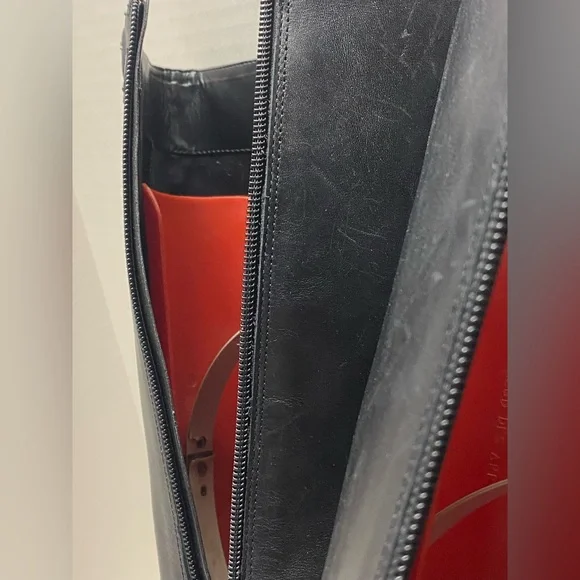 Ralph Lauren Riding Boot Margarite Women's Sz 8 B Black Leather Zip Knee High - Picture 14 of 15